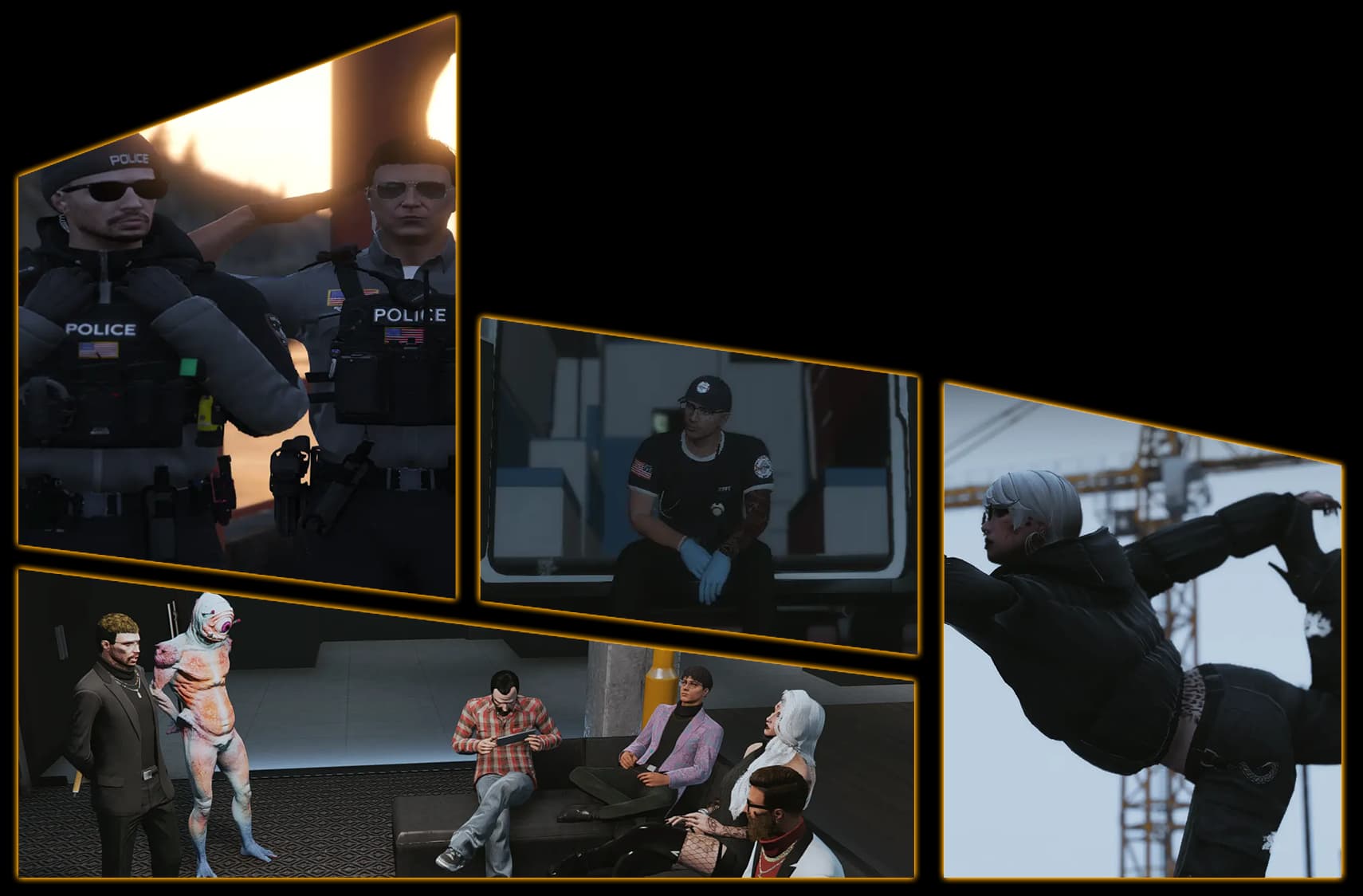 Escape RP gameplay collage