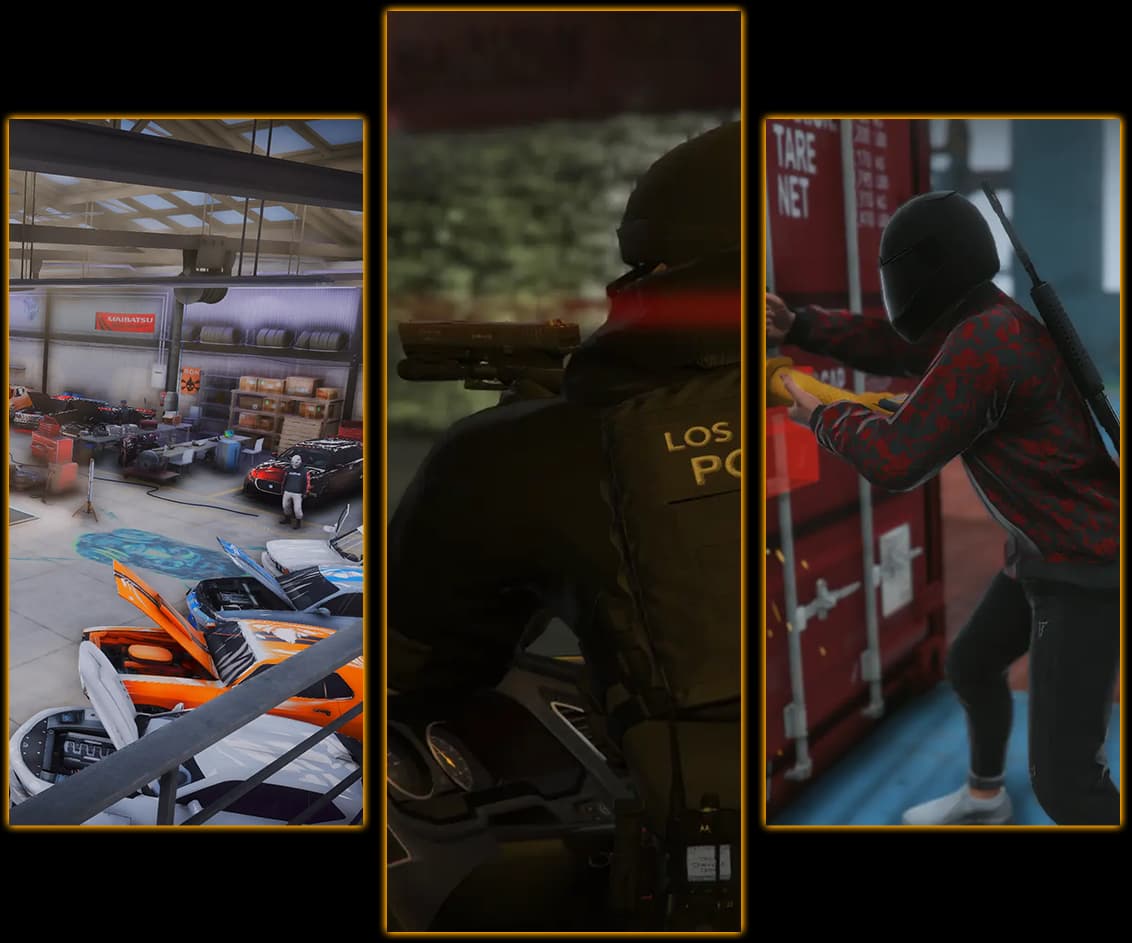 Escape RP gameplay collage